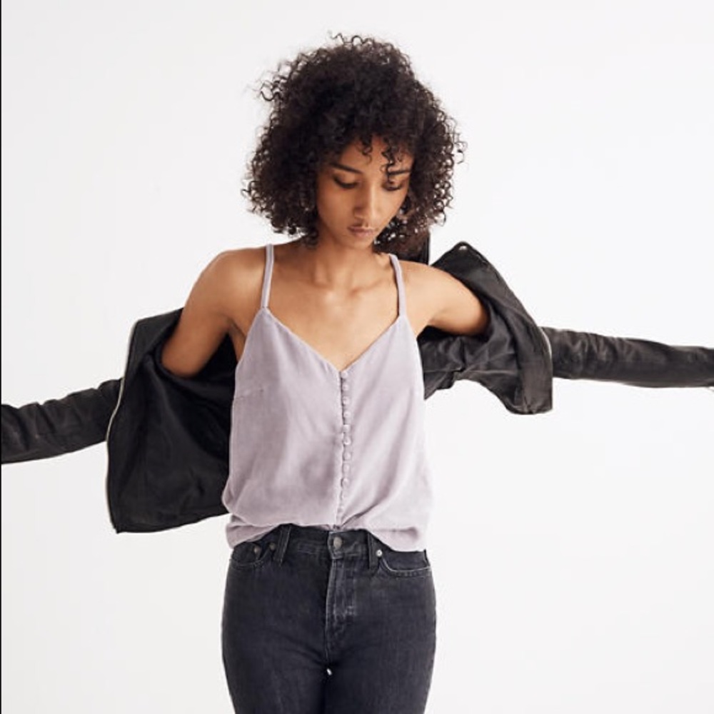 2/$25 NWT Madewell Velvet Button Cami Thistle